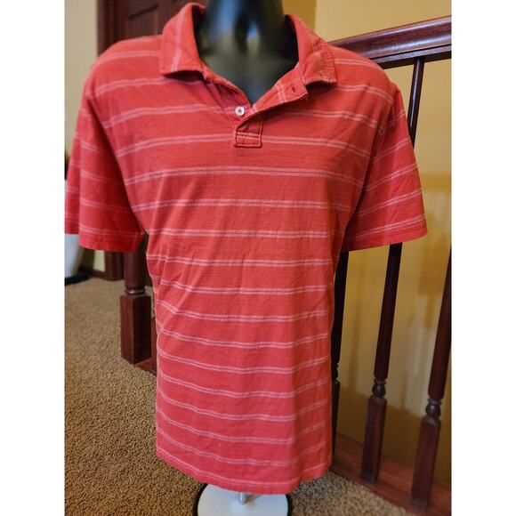 Fossil Polo Shirt Vintage Fit Mens Size XL Distressed 54 Striped Short Sleeve - Picture 4 of 13